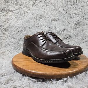 2016 Dockers Yim Mens 10.5W Wide Motion Control Dark Brown Leather Oxfords Z4371